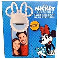 Mickey Mouse Clip On Selfie Ring Light for Phone- Rechargeable LED Ring Light for iPhone and other devices- Small Ring Light Clip On Selfie Light- 3 Light Settings Disney Selfie Light Ring