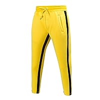 Men’s Track Pants Casual Color Block Side Stripe Sweatpants Elastic Waist Slim Fit Tapered Sweat Pants Workout Joggers