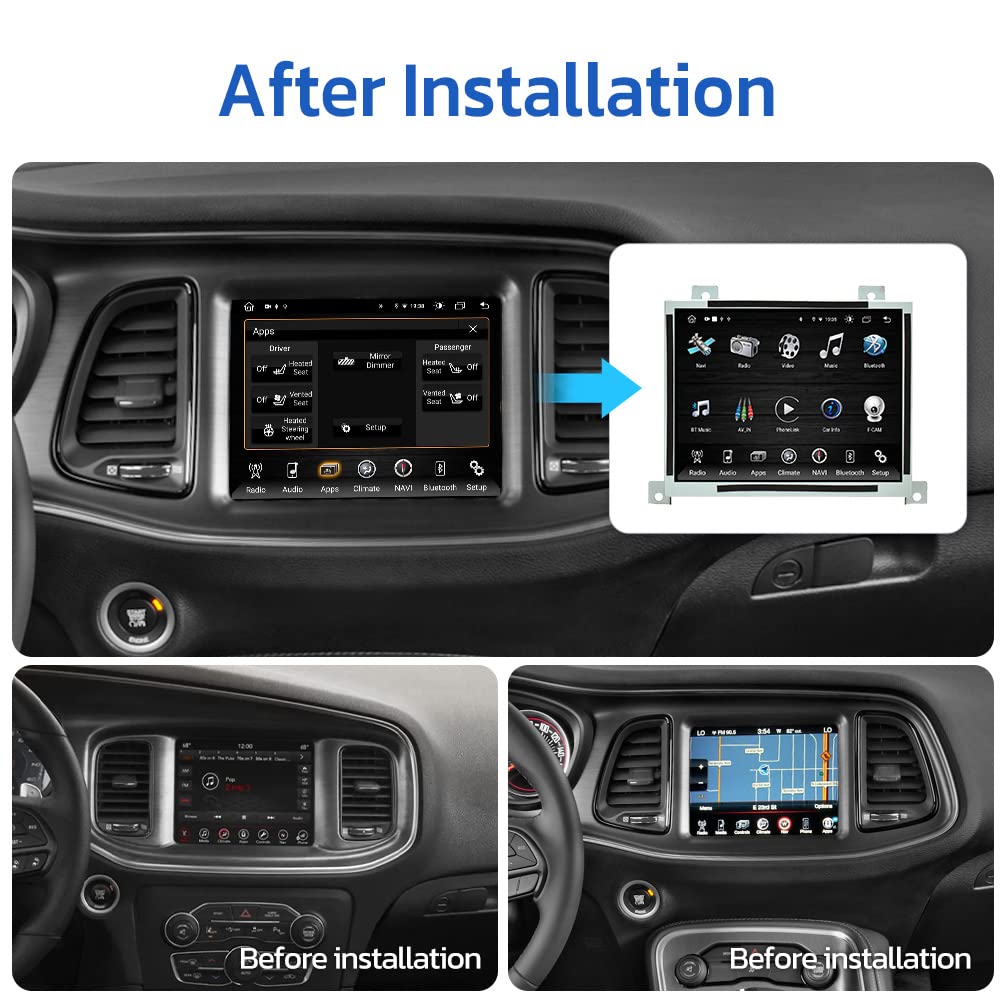 aoonav 8.4 Inch Android 10 Car Radio Upgraded for Dodge Charger Dodge Challenger 2015-2019 Auto Stereo Receiver Replacement Multimedia Player GPS Navigation Carplay WiFi Head Unit 4+64GB
