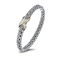 Jewel Fashion Brand Hardy Jewelry Foxtail Chain Wire Cross Vintage Bangle Elegant Beautiful