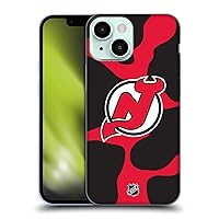Head Case Designs Officially Licensed NHL Cow Pattern New Jersey Devils Soft Gel Case Compatible with Apple iPhone 13 Mini
