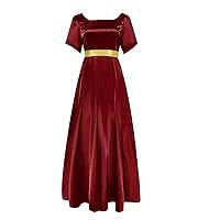 Women's Satin Formal Dress Square Neck Swing Dress Gowns Maxi Bridesmaid Bridal Dress for Wedding Guest Cocktail Party
