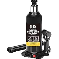 BIG RED AT91003BB-1 Torin Welded Hydraulic Car Bottle Jack for Auto Repair and House Lift, 10 Ton (20,000 LBs), Black