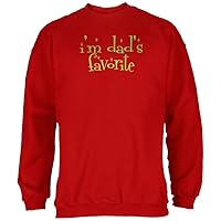 Old Glory Christmas I'm Dad's Favorite Red Adult Sweatshirt - X-Large