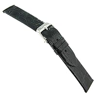 18mm deBeer Prestige Collection Genuine Crocodile Black Unstitched Watch Band