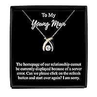 I'm Sorry Young Man Necklace Funny Reconciliation Gift For Geek Homepage Of Relationship Start Over Pendant Sterling Silver Chain With Box