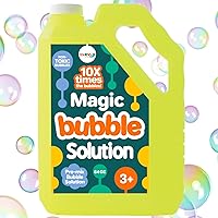 Colorful Bubble Solution Refill 64 OZ | Non-Toxic Pre-Mix Bubble Refill Solution No Mixing or Measuring Required | Bubbles for Kids | Bubbles Bulk | Bubble Machine Solution | Giant Bubble Solution