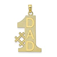 10k Gold Number 1 Dad Vertical and Solid With Block Letter Name Personalized Monogram Initials Charm Pendant Necklace Measures 37.25x16mm Wide Jewelry Gifts for Women