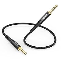 3.5mm Audio Cable 1.5ft, Aux Cord 3.5 mm Male to Male, Brided Stereo Jack Aux Cables Auxiliary Cord Hi-Fi Sound Headphone Cable for Car Earphones Home Stereos Speakers Tablets iPhone IPad