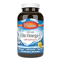 Elite Omega-3 Gems, Norwegian, 1, 600 mg Omega-3s, Soft Gels, 180 Count