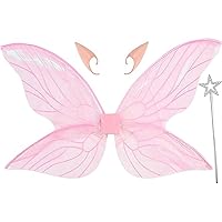 YiZYiF Fairy Wings Fancy Dress Cicada Wings Elf Wings Kid‘s Masquerade ​Party Cosplay Photography Props Pink A One Size