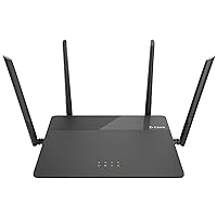 D-Link WiFi Smart Router AC1900 Wireless Dual Band MU-MIMO Powerful Dual Core Processor Fast Gaming & 4K Streaming Reliable Coverage (DIR-878), Black