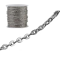 JIAXUE Sewing Tool, Sewing Supplies, Golden Silver Stainless Steel Link Cable Chain 65.61feet for Women Jewelry Chain Making DIY Keichain, 0.25-1mm