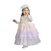 Hanbok Dress Korea Traditional Clothing Baby Girls Dol Party 1-8 Ages Muliti Colored Skirt