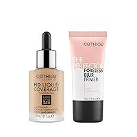 Catrice | HD Foundation 32 & The Perfector Poreless Blur Primer Bundle | Full Coverage Makeup | Vegan & Cruelty Free