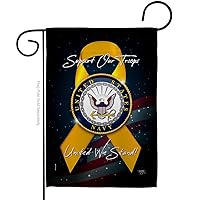 Breeze Decor Support Navy Garden Flag Armed Forces USN Seabee United State American Military Veteran Retire Official House Decoration Banner Small Yard Gift Double-Sided, Made in USA