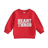Baby Girl Boy Valentines Day Outfit Jumpsuit Love Heart Print Long Sleeve Sweatshirt Romper Onesie Newborn Clothes
