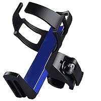 Bike Water Bottle Cage: No-Screws Universal Adjustable Rotatable Clip Holder, Bicycle Large Drink Load Rack, Cycling Wide Lightweight Side Mount Handlebar for Road & Mountain Bikes