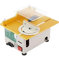 Huanyu Mini Table Saw 300W Powerful Cutting Tabletop Circular Saw 26-29mm For Hard Materials Wood/Substrate/Acrylic Saw Blade/With Drill Chuck Household DIY (Gold / 300W)