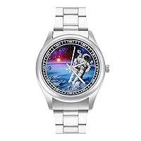 Space Astronaut Earth Moon Fashion Classic Wrist Watches for Men Casual Business Dress Watch Gifts