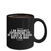 Funny Ceramic Coffee Mug - WTF Per Hour - Cool Large Cup (Black) Best Gift for Men, Women, Mom, Dad, Boyfriend, Girlfriend, Husband, Wife, Him, Her, Couples or Friends