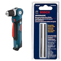 BOSCH PS11N 12V Max 3/8 In. Angle Drill (Bare Tool), Blue&BOSCH PA1202 Pair of Woodrazor Tungsten Carbide Planer Blades