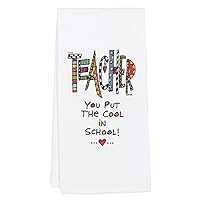 Our Name is Mud Cuppadoodle Teacher Embroidered Dish Cloth Tea Towel, 26.5 Inch, Multicolor
