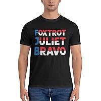 Foxtrot Juliet Bravo Mens Shirt Workout Short-Sleeve T Shirts Cotton Crewneck Tee
