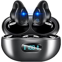 Wireless Earbuds,Wireless Open Ear Sport Headphones,Clip On Bluetooth Earbuds for Android iPhone,Air Conduction Headphones,Earring Bluetooth 5.3 Headset for Cycling,Running Workout,Running,Driving