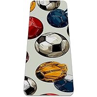 Hot-blooded Basketball Yoga Mat with Carry Bag for Women Men,TPE Non Slip Workout Mat for Home,1/4 Inch Extra Thick Eco Friendly Fitness Exercise Mat for Yoga Pilates and Floor, 72x24in
