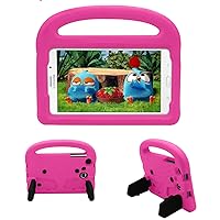 Kids Case for Samsung Galaxy Tab A 7.0 2016 (SM-T280/T285), Tab 4 7.0/Tab 3 7.0 (SM-T230/T210/P3200), Tab E/Tab 3 Lite 7.0 (SM-T110/T113) EVA Foam Shockproof Cover with Stand Handle, Pink