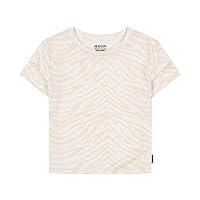 Girls' Short Sleeve Patterned Tee, Relaxed Fit Jersey T-Shirt with Crewneck