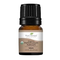 Plant Therapy Organic Helichrysum Italicum Essential Oil for Skin 100% Pure, USDA Certified Organic, Undiluted, Natural Aromatherapy for Diffusion, Therapeutic Grade 2.5 mL (1/12 oz)