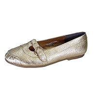 CATLIN Women's Wide Width Casual Slip-on Flats with Buckle