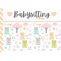 Babysitting Coupons: Teddy Bears Birds Hearts Trees - Pastel Pink Green Peach Theme / 50 Vouchers / Gift Book for Grandparents - Grandma - Grandpa - New Mom Baby Shower / Cute Card Alternative