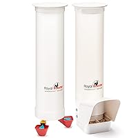 Royal Rooster Duck Feeder and Twin Waterer Set - Includes 1 Gallon Waterer with 2 Cups & 7lb Feeder for Ducks - Farm Backyard Coop Accessories with Hanging Duck Poultry Feeder and Duck Waterer Kit