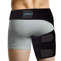 Bodymate® Hip Brace for Sciatica Pain Relief | SI Belt/Sacroiliac Belt | Hip Pain| Compression Wrap for Thigh, Hamstring, Joints, Arthritis, Pulled Muscles | For Men, Women (Small, Hip < 32