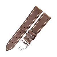 Genuine Leather Watchband 18 20 22 24mm Women Men Vintage Cowhide Watch Band Strap Belt Accessories Deployment Clasp