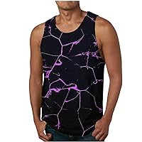 Men's Novelty 3D Print Workout Tank Top Crewneck Sleeveless Sports T-Shirt Casual Stylish GYN Tee Athletic Vest