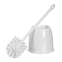 Casabella Toilet Bowl Brush with Holder Set, White