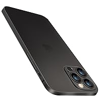 Purluct for iPhone 15 Pro Slim Case,Paper-Thin Transparent Finish Skin Back Case [Non Yellowing] Ultra Protective Cover Lightweight Anti-Scratch Matte 6.1 Inch (Translucen Black)