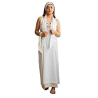 Organic Cotton White Maxi Dress - Boho-Hippie Style with Eyelet Design, Summer Beach Casual Outfits