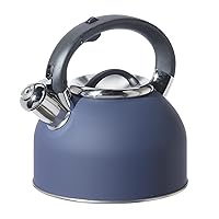 OGGI Tea Kettle for Stove Top - 64oz / 1.9lt, Stainless Steel Kettle with Loud Whistle, Ideal Hot Water Kettle and Water Boiler - Blue