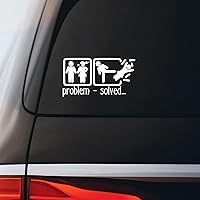 Problem Solved Marriage Divorce Funny Sticker Decal Notebook Car Laptop 5.5