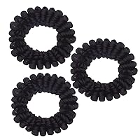 Topkids Accessories 2pcs Black Tubed Natural Hair Scrunchies, Volumizing School Scrunchies for Women & Girls, Hair styling Hair Band Scrunchy for Work or School (Soft Tube)
