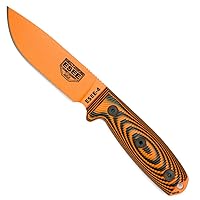 4 1095 Carbon Steel, Black Sheath (Orange Blade, Orange/Black G10 3D Handle)