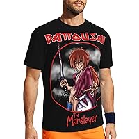 Anime Rurouni Kenshin Himura Kenshin T Shirt Boy's Summer Round Neck T-Shirts Casual Short Sleeves Tee