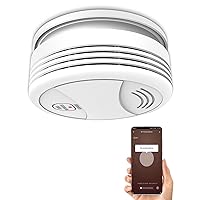 BSEED Smart Smoke Detector, Smart Home Fire Alarm with App Notification, Works with Google Home/Amazon Alexa, Networked Smoke Detector with 85 dB According to CE & EN 14604 Standard, Pack of 1