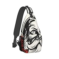 Sling Bag for Women Men Crossbody Bag Small Sling Backpack Santa Claus Clip Art Chest Bag Hiking Daypack