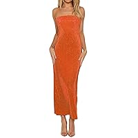 Women's Summer Casual Sexy Bra Solid Back Hollow Lace Up Wrap Long Dress Tunics Dress for Women